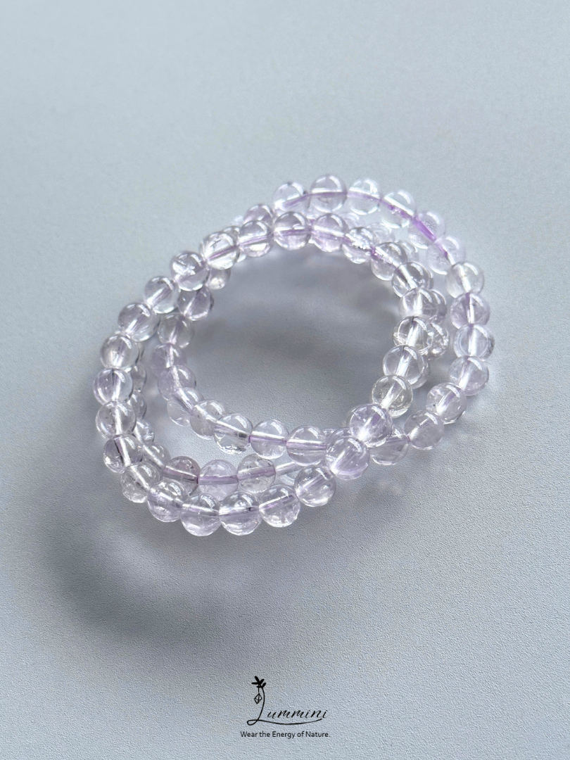 Natural Purple Azeztulite Bracelet Value Pack – 7–7.5mm – Set of 3