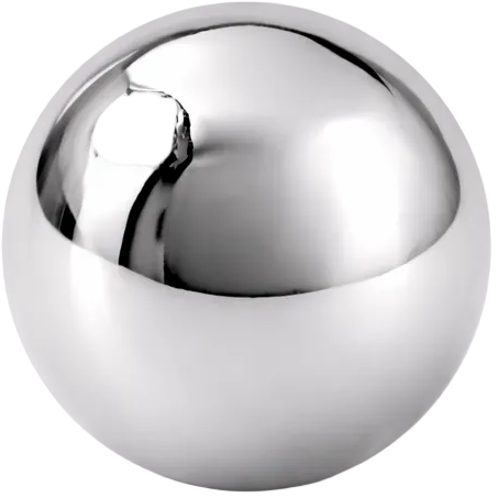 Silver sphere on a white background