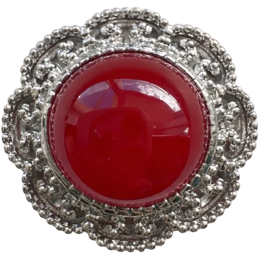Red Agate in Vintage Frame