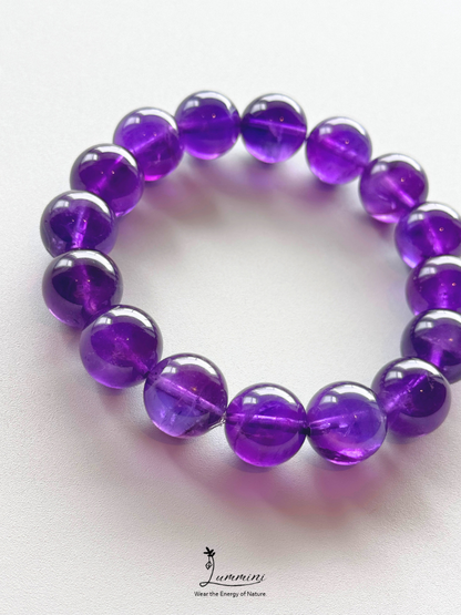 AAA+ Genuine Uruguayan Amethyst Statement Bracelet – 13.5mm