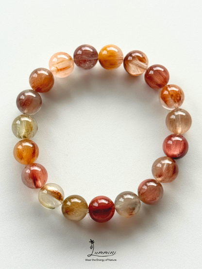 Natural Rabbit Hair Quartz Bracelet with Cat’s Eye Effect – 10.5mm - One of a Kind