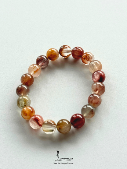 Natural Rabbit Hair Quartz Bracelet with Cat’s Eye Effect – 10.5mm - One of a Kind