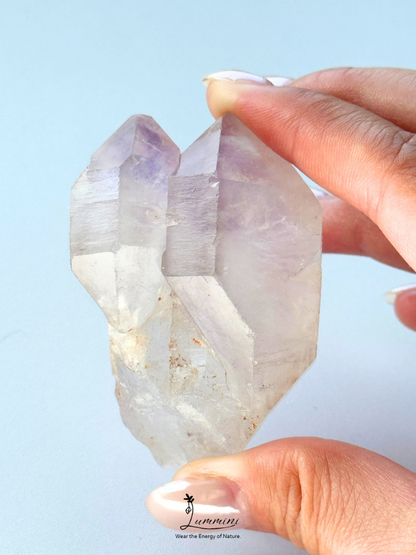 Natural Madagascar Amethyst Skeletal Quartz Double Point – 80g, 62mm