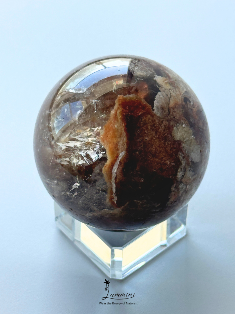 Natural Garden Scenic Quartz Sphere with Multi-Mineral Association, 54.5mm