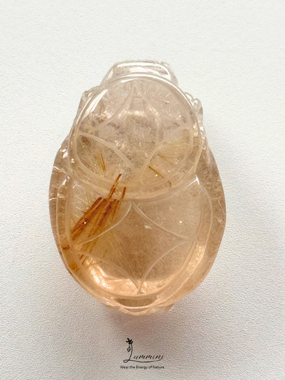 Collector Grade Natural Rutilated Quartz Dragon Turtle Carving - 30g