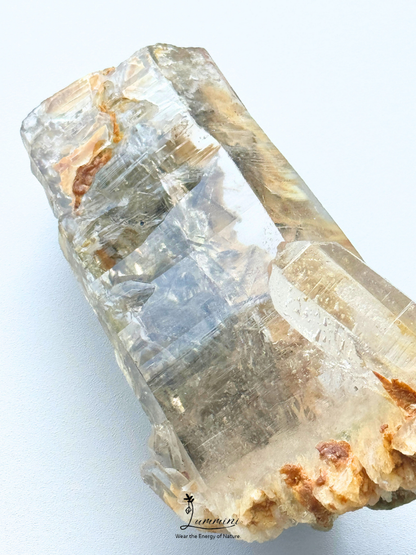 Rare & Special - Natural Himalayan Clear Quartz with Green Mica & Akashic Growth Lines – 120g, 87mm