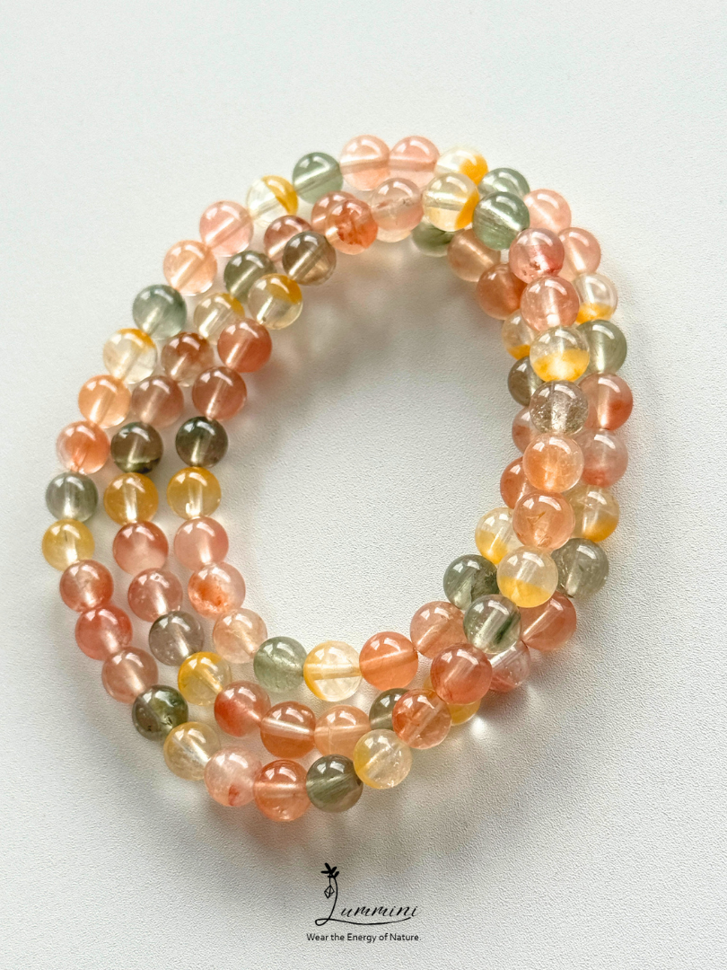 Natural Multicolour Rabbit Hair Quartz Bracelet – 6.5mm