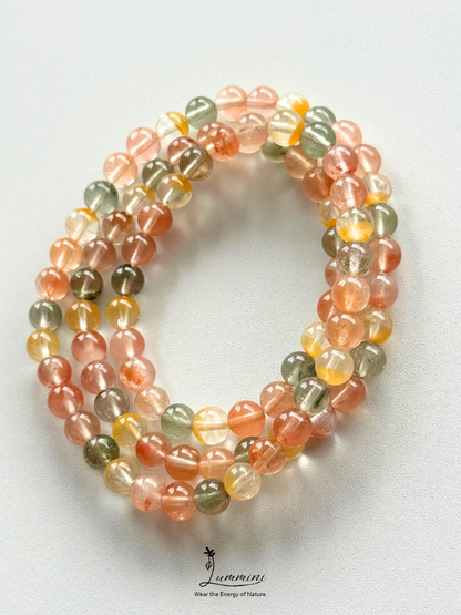 Natural Multicolour Rabbit Hair Quartz Bracelet – 6.5mm