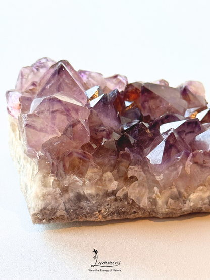 Natural Amethyst Cluster Specimen with Hidden Mountain Inclusions, One of a Kind