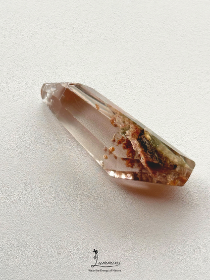 Natural Garden Quartz Point Pendant with Scenic Mineral Inclusions – One of a Kind