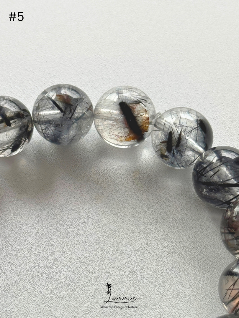 Natural Tourmalinated Quartz Bracelet