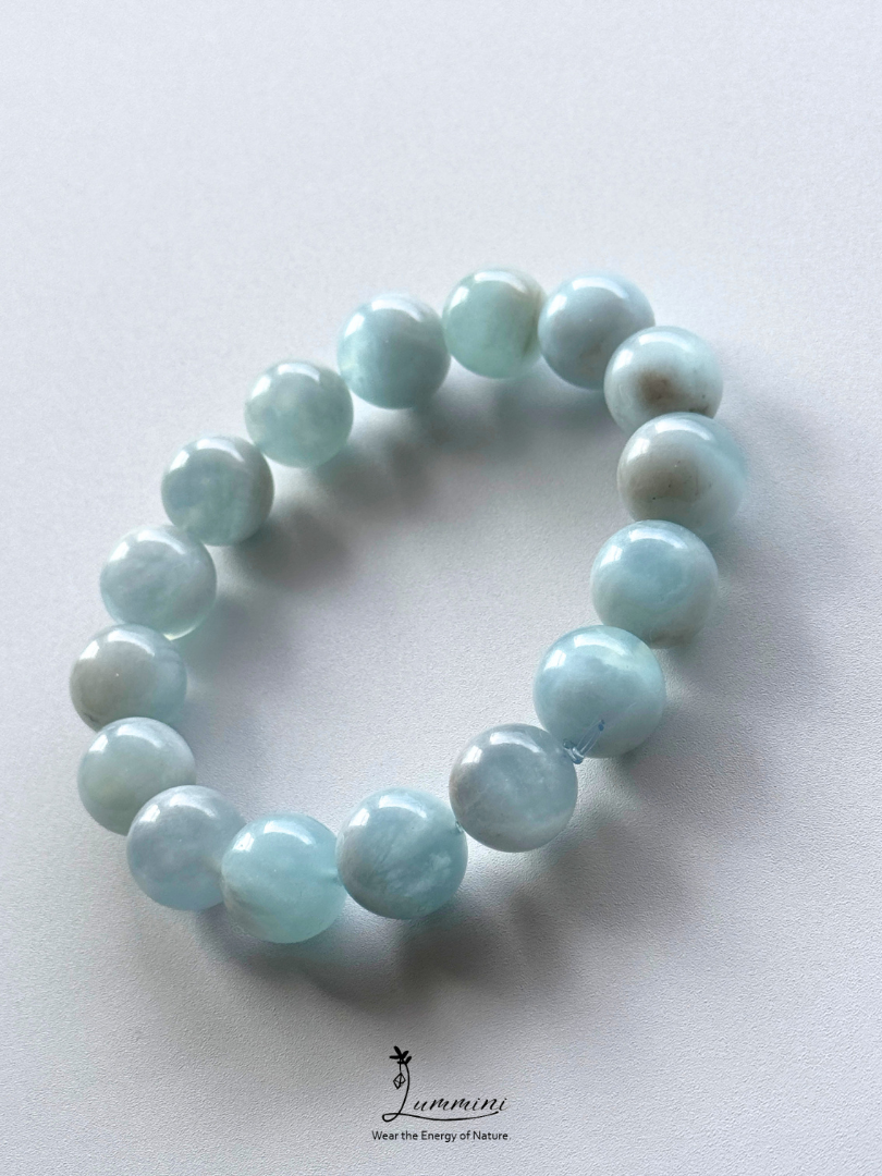 Natural Cloud-Like Inclusion Aquamarine Bracelet – One of a Kind