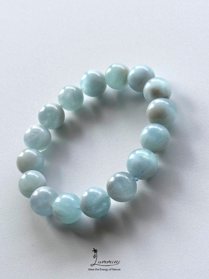 Natural Cloud-Like Inclusion Aquamarine Bracelet – One of a Kind