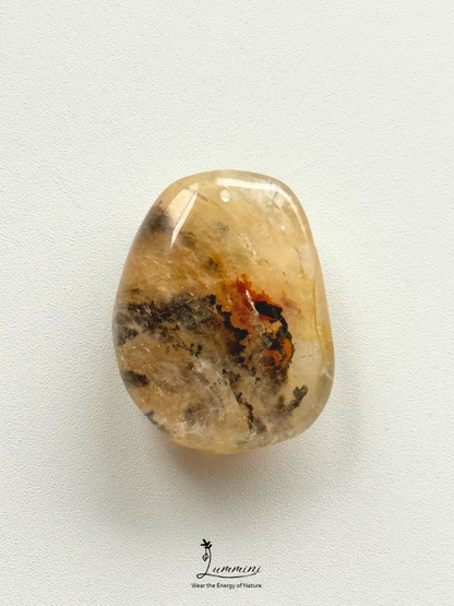 Natural Dendritic Garden Quartz Pendant – Tree-Like Inclusions – 30.5mm