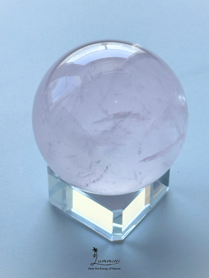 Natural Soft Pink Crystal Rose Quartz Sphere – 53.5mm