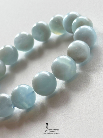 Natural Cloud-Like Inclusion Aquamarine Bracelet – One of a Kind