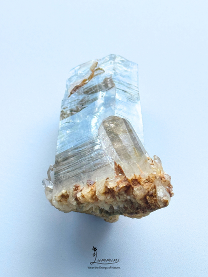 Rare & Special - Natural Himalayan Clear Quartz with Green Mica & Akashic Growth Lines – 120g, 87mm