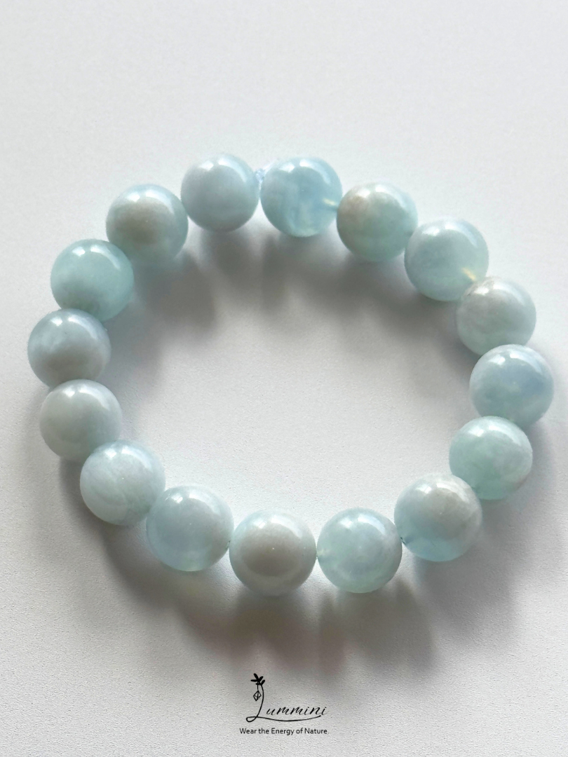 Natural Cloud-Like Inclusion Aquamarine Bracelet – One of a Kind