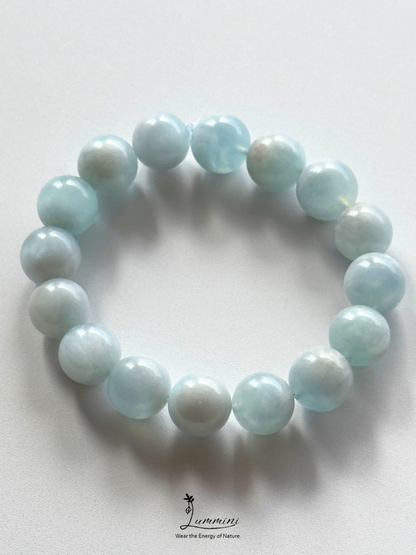 Natural Cloud-Like Inclusion Aquamarine Bracelet – One of a Kind