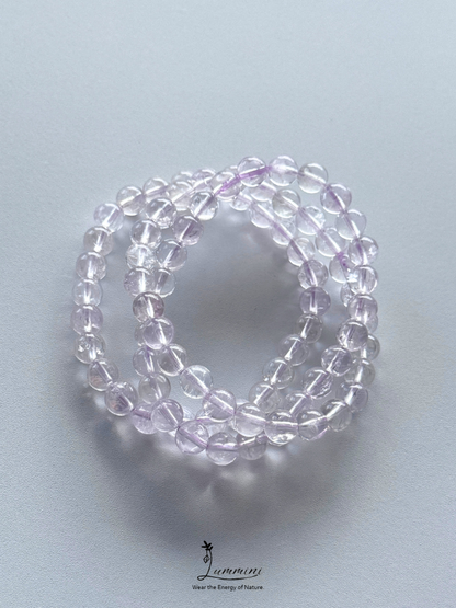 Natural Purple Azeztulite Bracelet Value Pack – 7–7.5mm – Set of 3