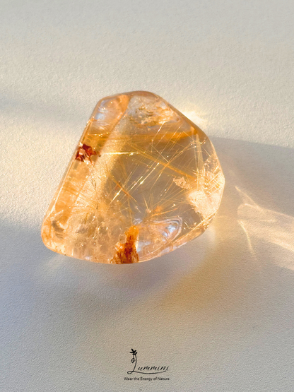 Natural Golden Rutilated Quartz Pocket Stone - 27g