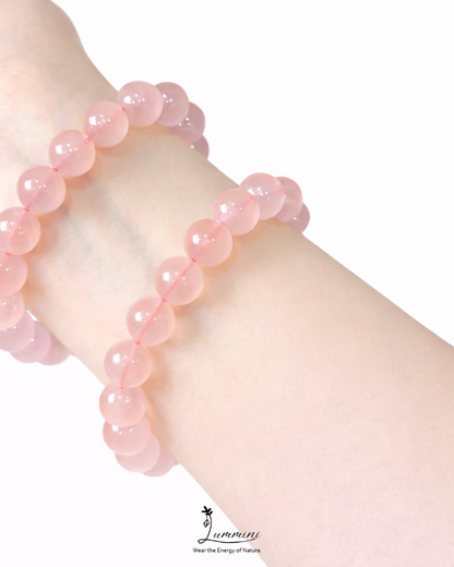 Madagascar Rose Quartz Bracelet · Soft Love Energy · 9mm / 14mm