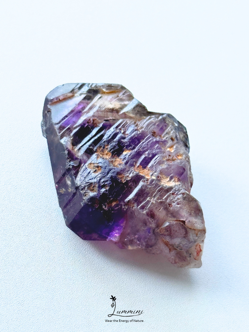 Natural Zimbabwe Super Seven Raw Crystal Specimen with Double-Sided Skeletal Growth, Circuit-Board – 32g, 51.5mm