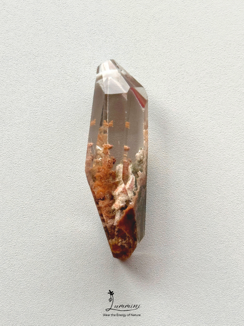 Natural Garden Quartz Point Pendant with Scenic Mineral Inclusions – One of a Kind