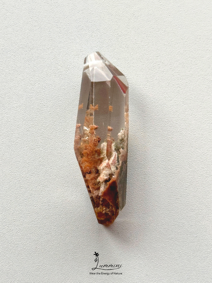Natural Garden Quartz Point Pendant with Scenic Mineral Inclusions – One of a Kind