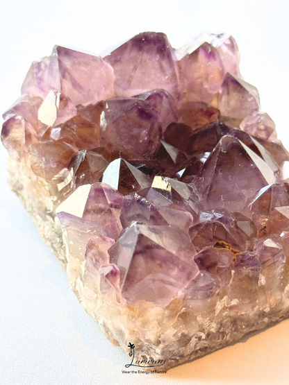 Natural Amethyst Cluster Specimen with Hidden Mountain Inclusions, One of a Kind