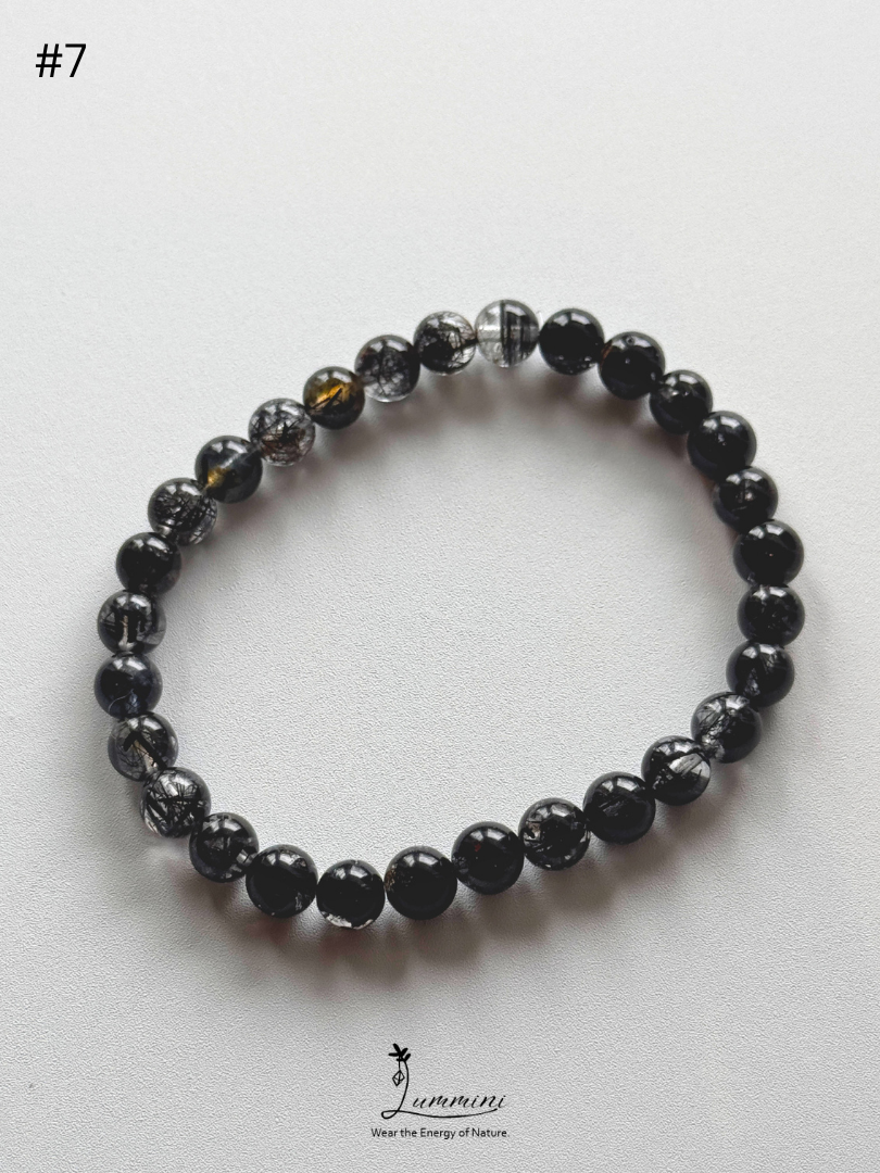 Natural Tourmalinated Quartz Bracelet