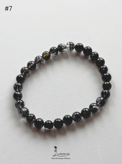 Natural Tourmalinated Quartz Bracelet