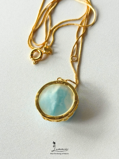 Genuine Natural Larimar Pendant Necklace in Silver 925 Setting – 17.5*8.5 mm, Gift Ready, One of a Kind, Larimar Jewellery