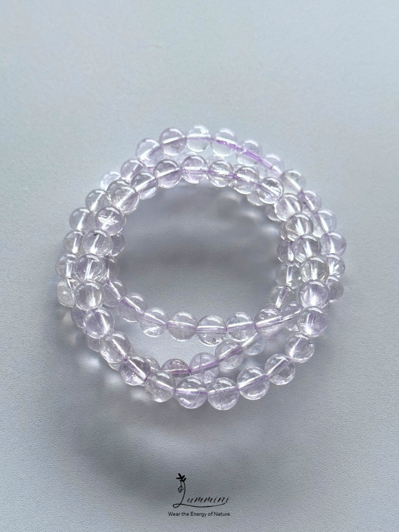 Natural Purple Azeztulite Bracelet Value Pack – 7–7.5mm – Set of 3