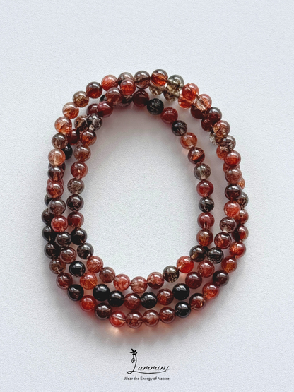 Natural Black Gold Super Seven Triple-Wrap Bracelet