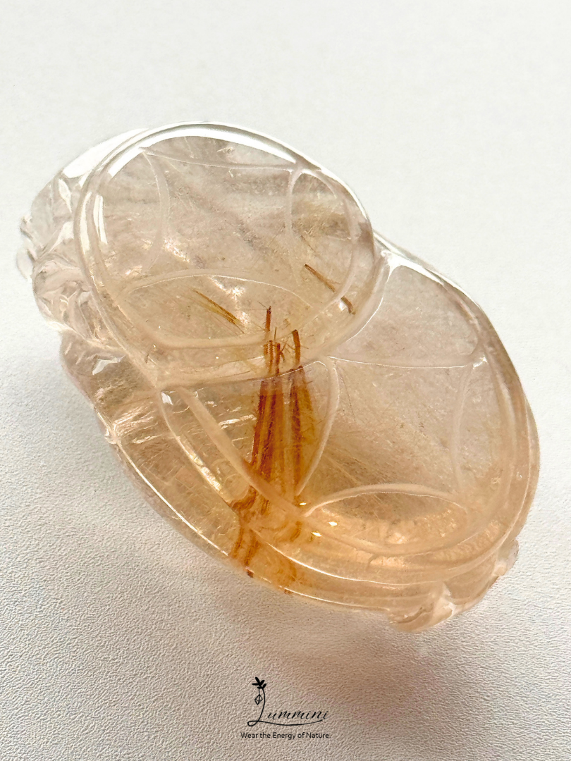 Collector Grade Natural Rutilated Quartz Dragon Turtle Carving - 30g