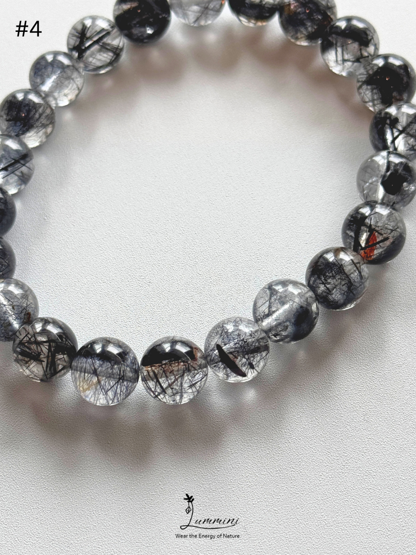 Natural Tourmalinated Quartz Bracelet