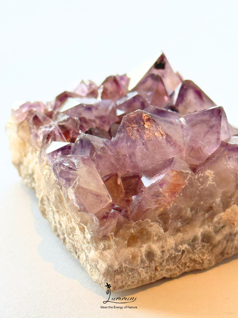 Natural Amethyst Cluster Specimen with Hidden Mountain Inclusions, One of a Kind