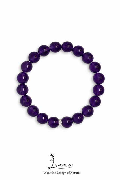 Uruguay Amethyst 9.5mm beads with shinning bead