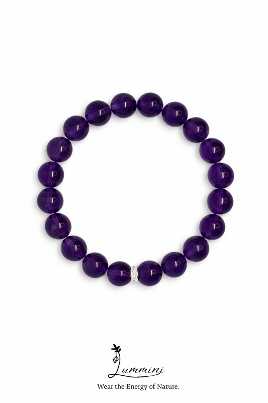 Uruguay Amethyst 9.5mm beads with shinning bead