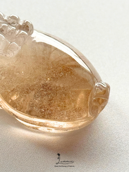 Collector Grade Natural Rutilated Quartz Dragon Turtle Carving - 30g