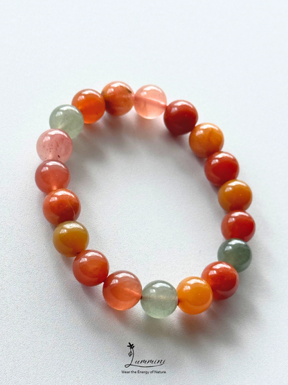 Natural Multicolour Rabbit Hair Quartz Bracelet - One of a Kind– 10mm