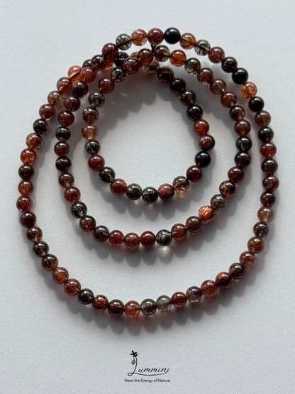 Natural Black Gold Super Seven Triple-Wrap Bracelet