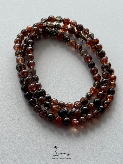 Natural Black Gold Super Seven Triple-Wrap Bracelet