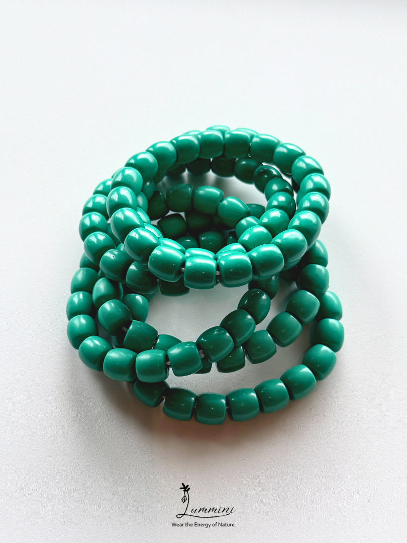 Natural Green Magnesite Barrel Bead Bracelet – 10 × 9.5mm – Random Selection