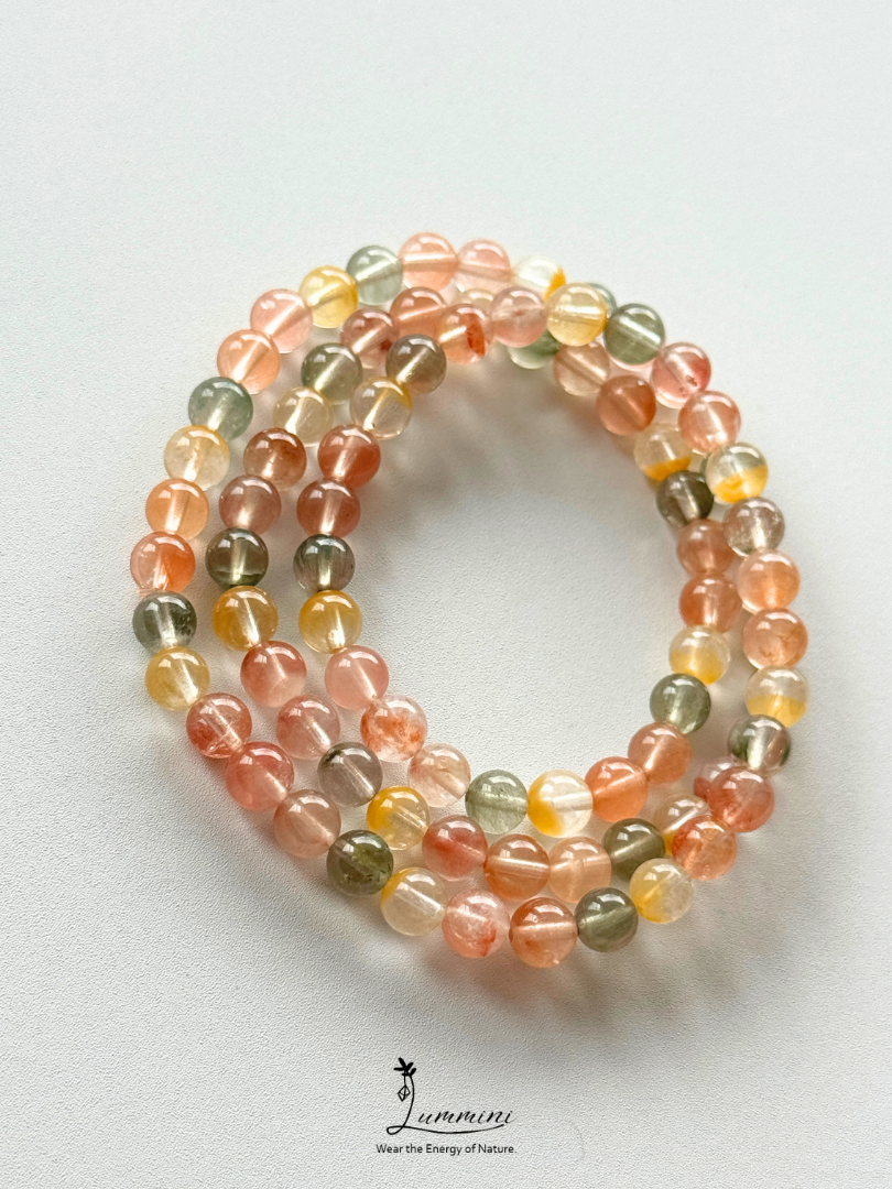 Natural Multicolour Rabbit Hair Quartz Bracelet – 6.5mm