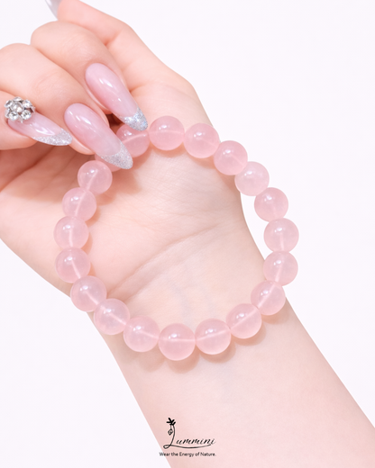 Madagascar Rose Quartz Bracelet · Soft Love Energy · 9mm / 14mm