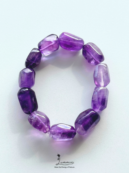 Natural Amethyst Freeform Bracelet – Approx. 11–12mm