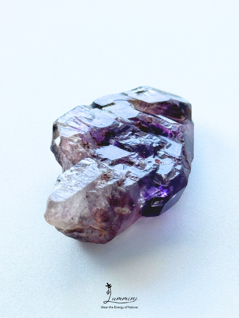 Natural Zimbabwe Super Seven Raw Crystal Specimen with Double-Sided Skeletal Growth, Circuit-Board – 32g, 51.5mm