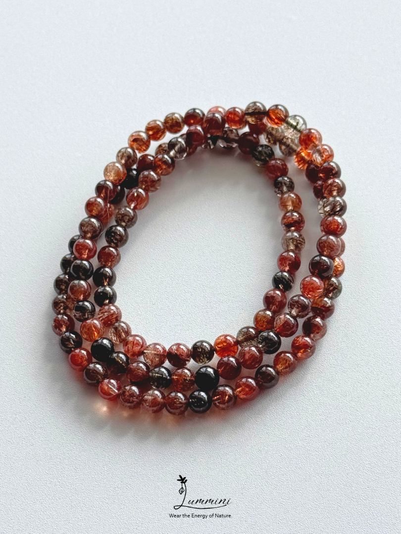 Natural Black Gold Super Seven Triple-Wrap Bracelet